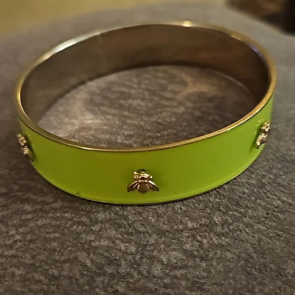 VTG Fairycore Lime Green Bees Bangle Bracelet